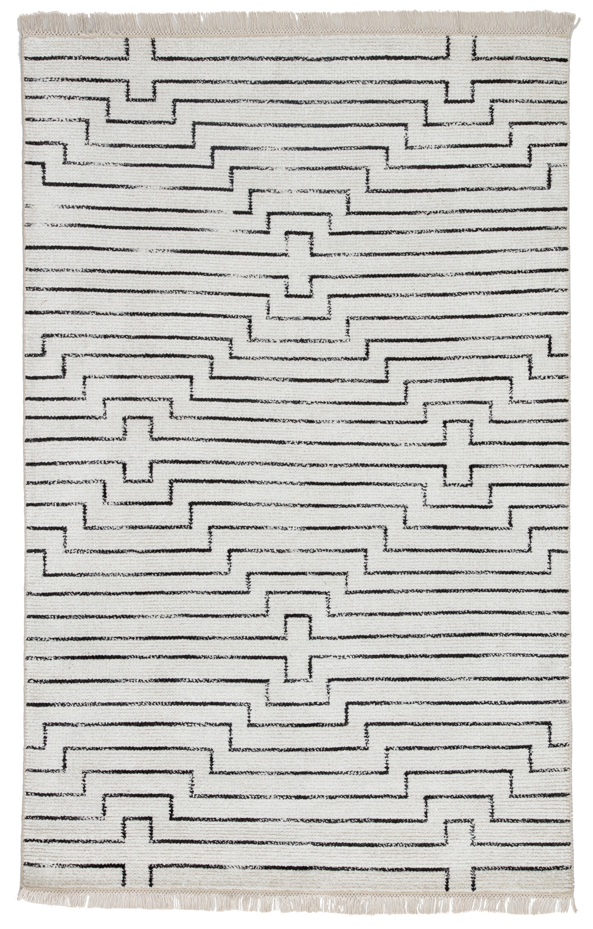 Alloy Handmade Geometric White/ Black Area Rug (8' X 11') - Image 0