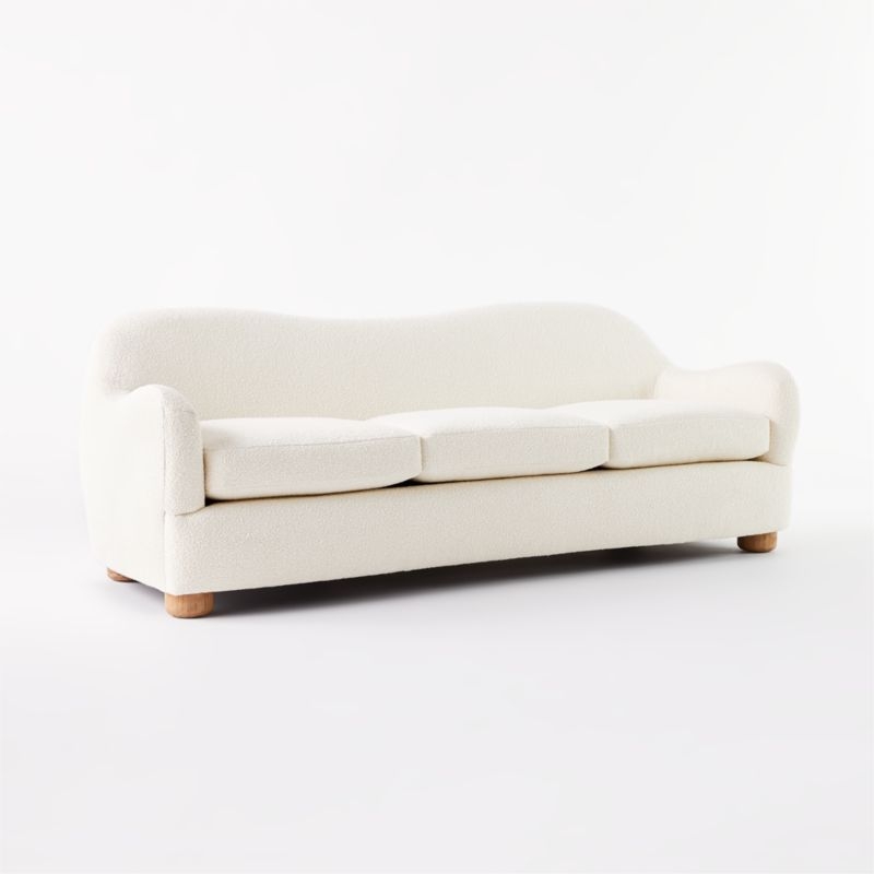 Bacio 86.5" Cream Boucle Sofa with Bleached Oak Legs by Ross Cassidy - Image 3