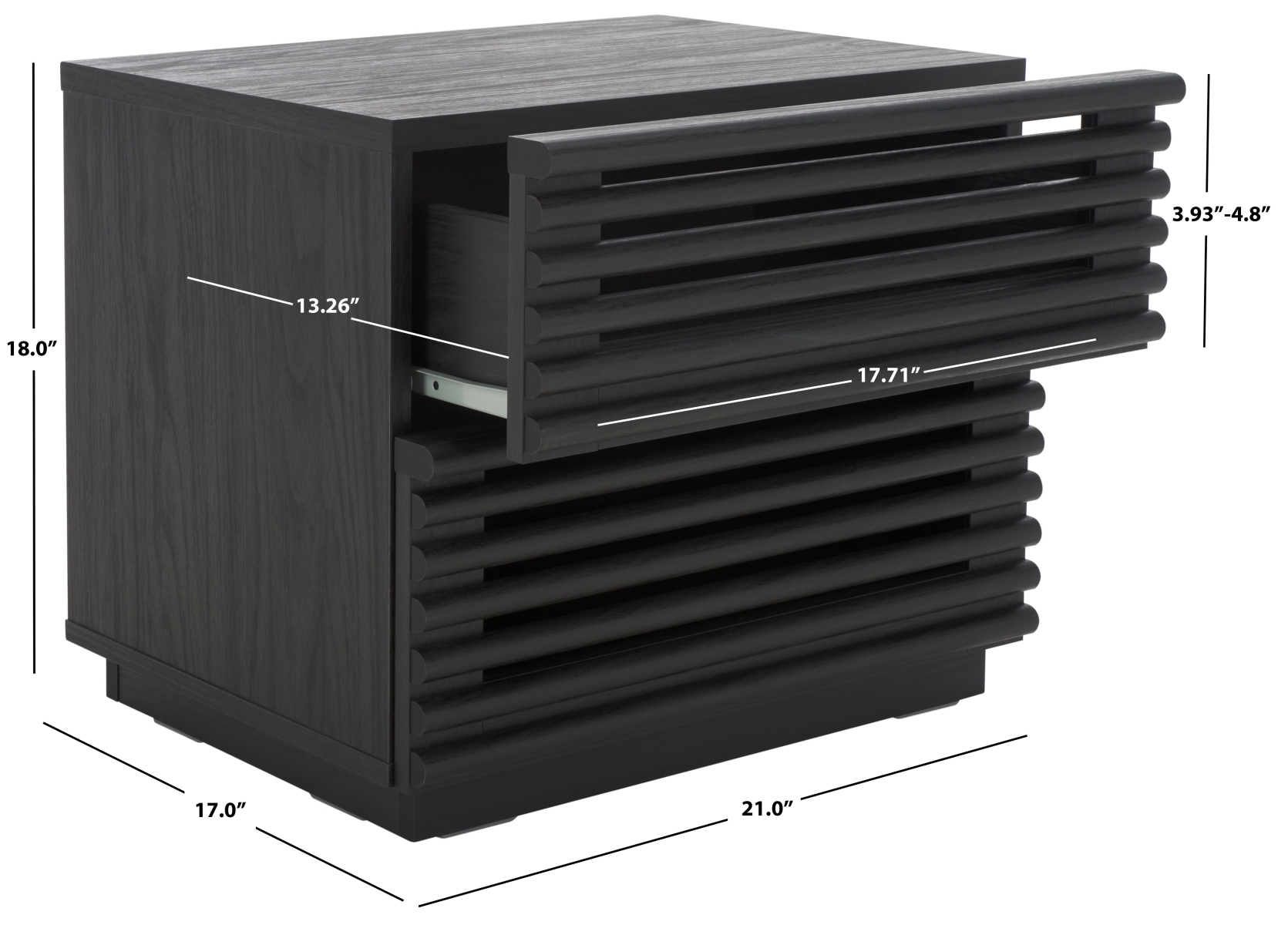 Averi 2 Drawer Nightstand - Black - Safavieh - Image 8