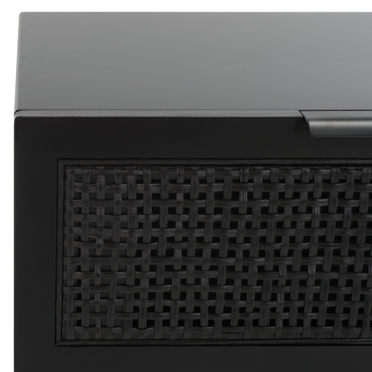 Baisley 2 Drawer Rattan Nightstand - Black - Safavieh - Image 2