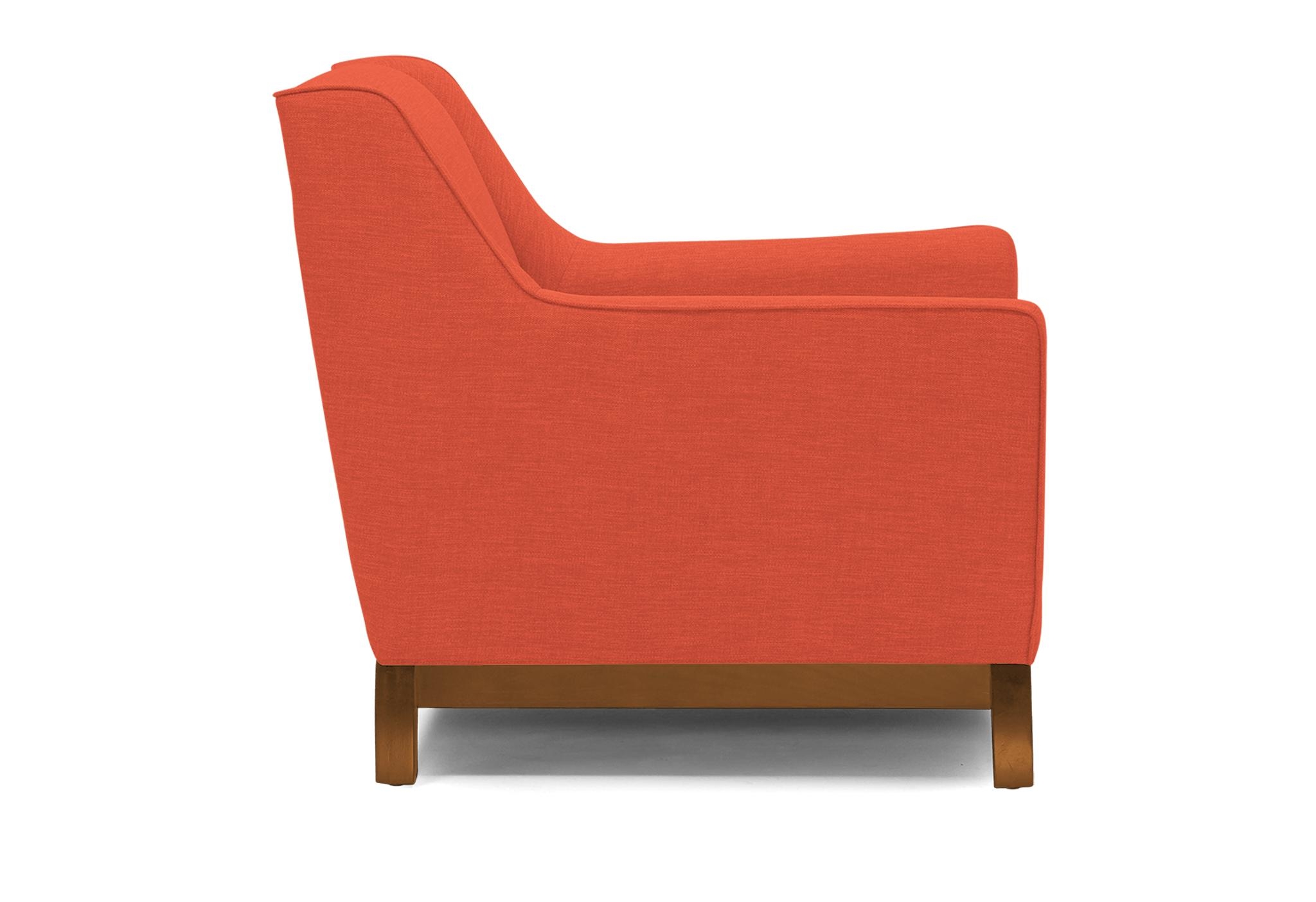 Orange Owen Mid Century Modern Chair - Key Largo Coral - Mocha - Image 2