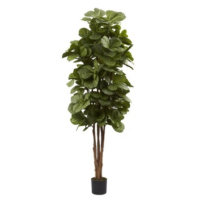 72" Artificial Fiddle Leaf Fig Tree in Planter - Image 0