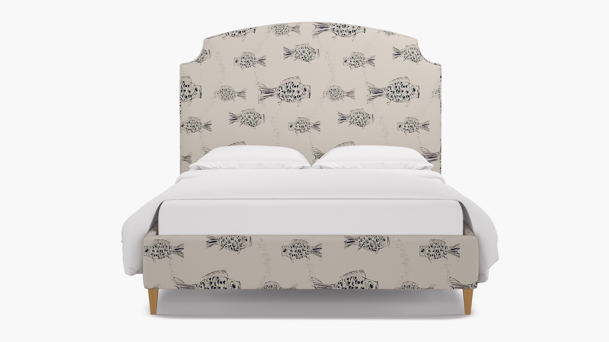 Cove Bed, Canvas Sakana, Natural Square Tapered Leg, King - Image 0