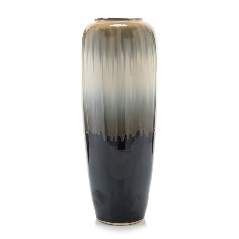 John-Richard Gray/Cream 27.5" Porcelain Floor Vase - Image 0
