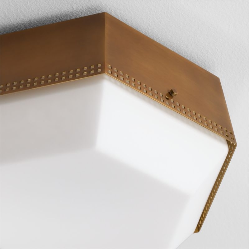 Trousdale Perforated Metal Brass Flush Mount Light 15" - Image 1