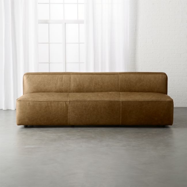 Lenyx Saddle Leather Armless Sofa - Image 0