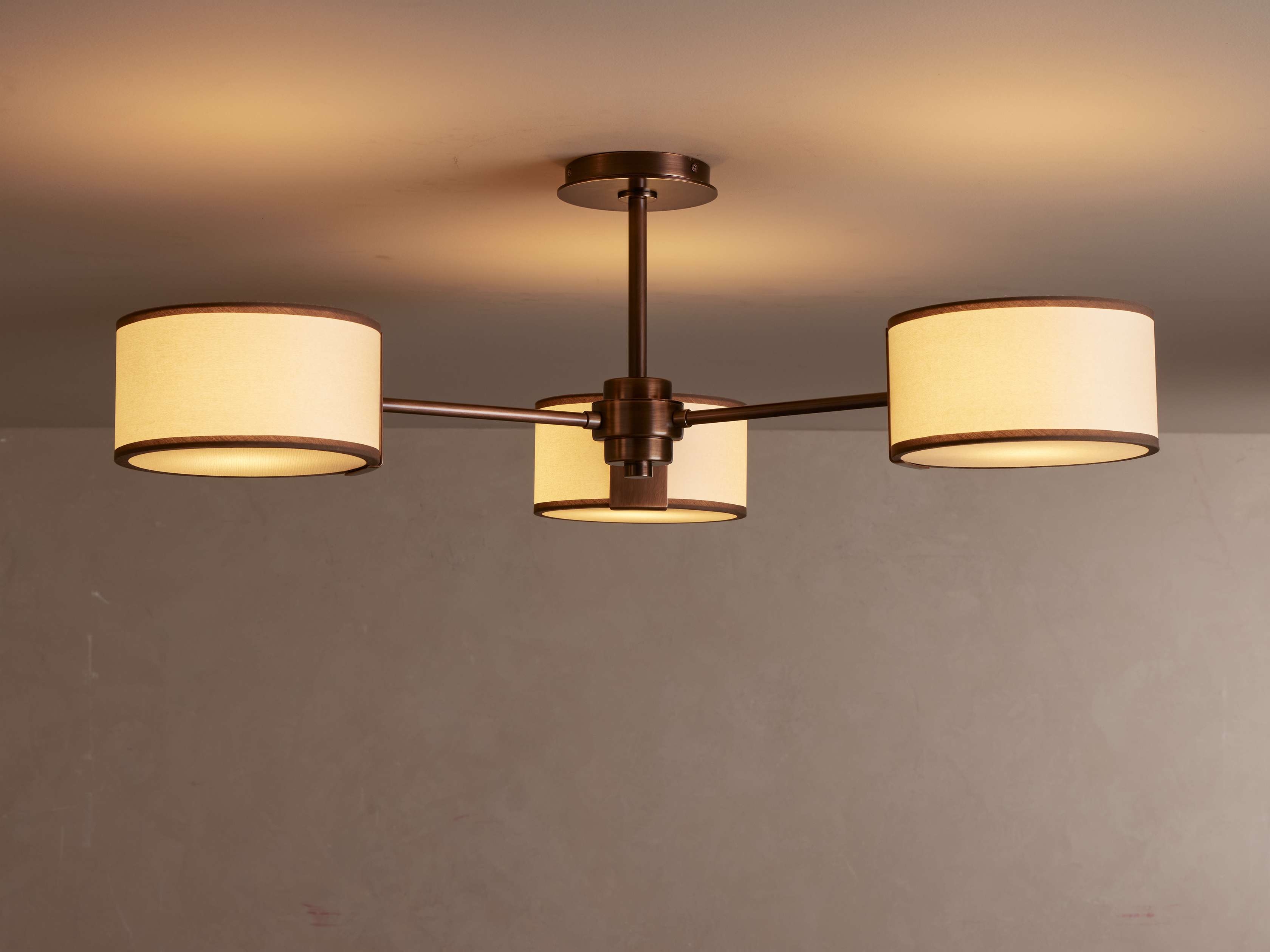 Daphne Flush Mount Fabric in White  Ecru - Image 0