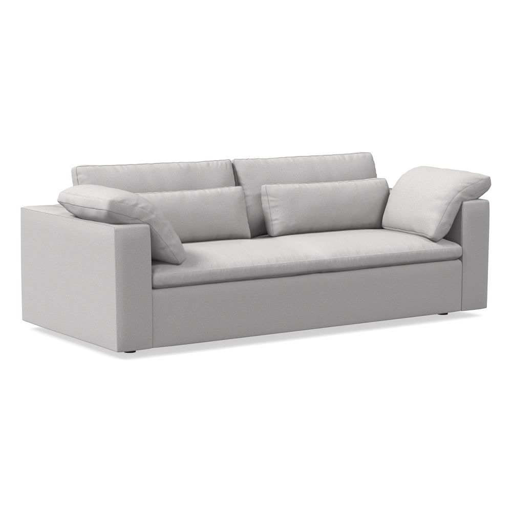 Harmony Modular 92" Bench Cushion Sofa, Standard Depth, Chenille Tweed, Frost Gray - Image 0