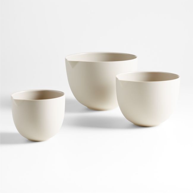 Taupe Silicone Mixing Bowls, Set of 3 - Image 0