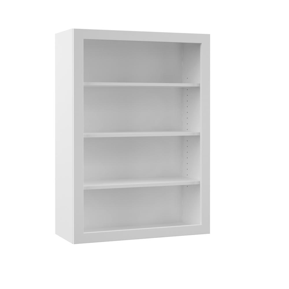 Hampton Bay Designer Series Melvern Assembled 30x42x12 in. Wall Open Shelf Kitchen Cabinet in White - Image 0