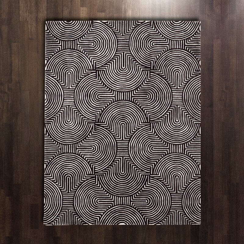 Global Views Arches Rug-Black/Ivory - Image 0