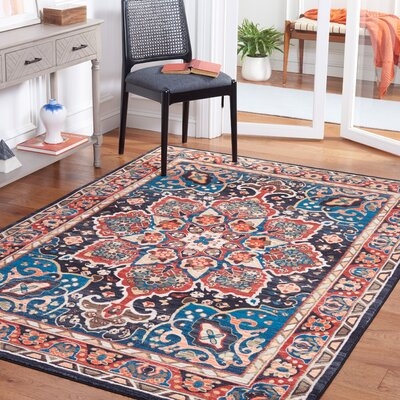 Forson 155 Area Rug In Red / Navy - Image 0