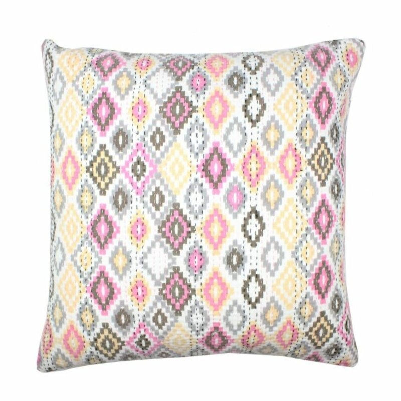 Tourmaline Home Diamond Square Cotton Pillow Cover & Insert - Image 0