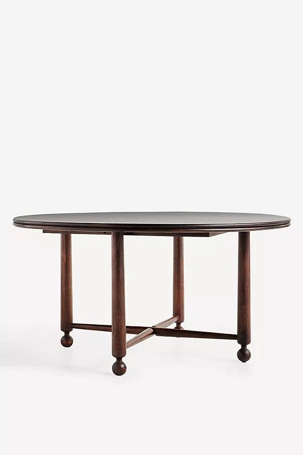 Roma Round 60" Oak Wood Dining Table - Image 0