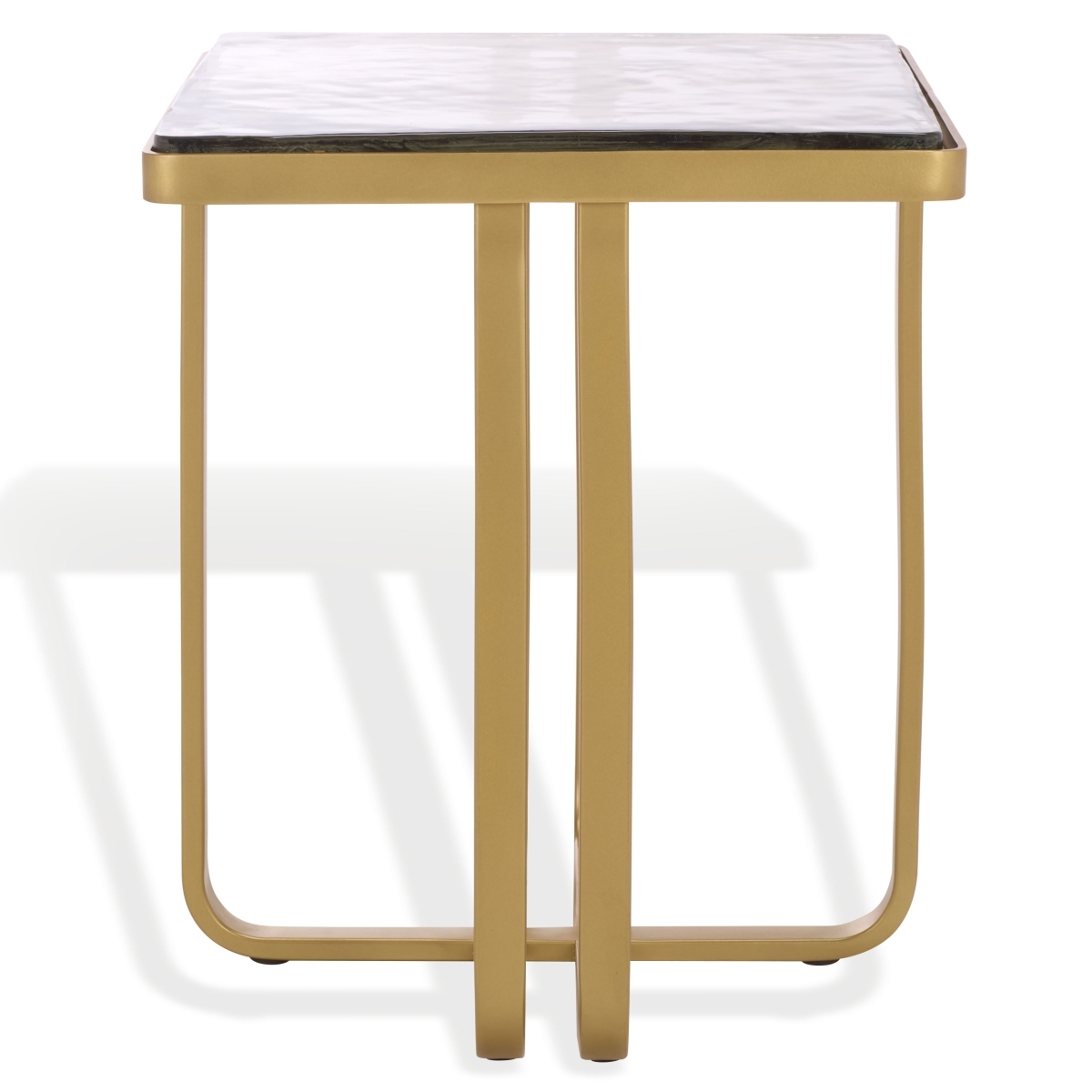Dominic Glass Top Accent Table - Brass/Clear - Image 6