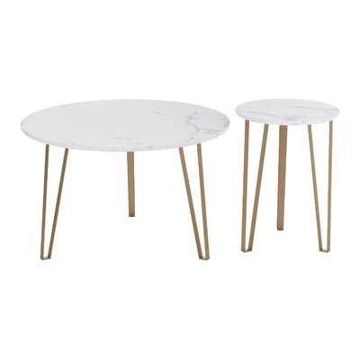 Set Of 2 Caen Accent Tables White - Image 0