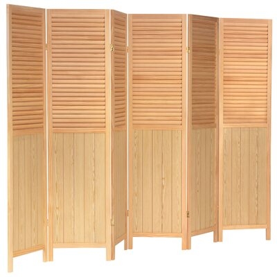 6 Ft. Tall Louvered Beadboard Room Divider White 6 Panel - Image 0