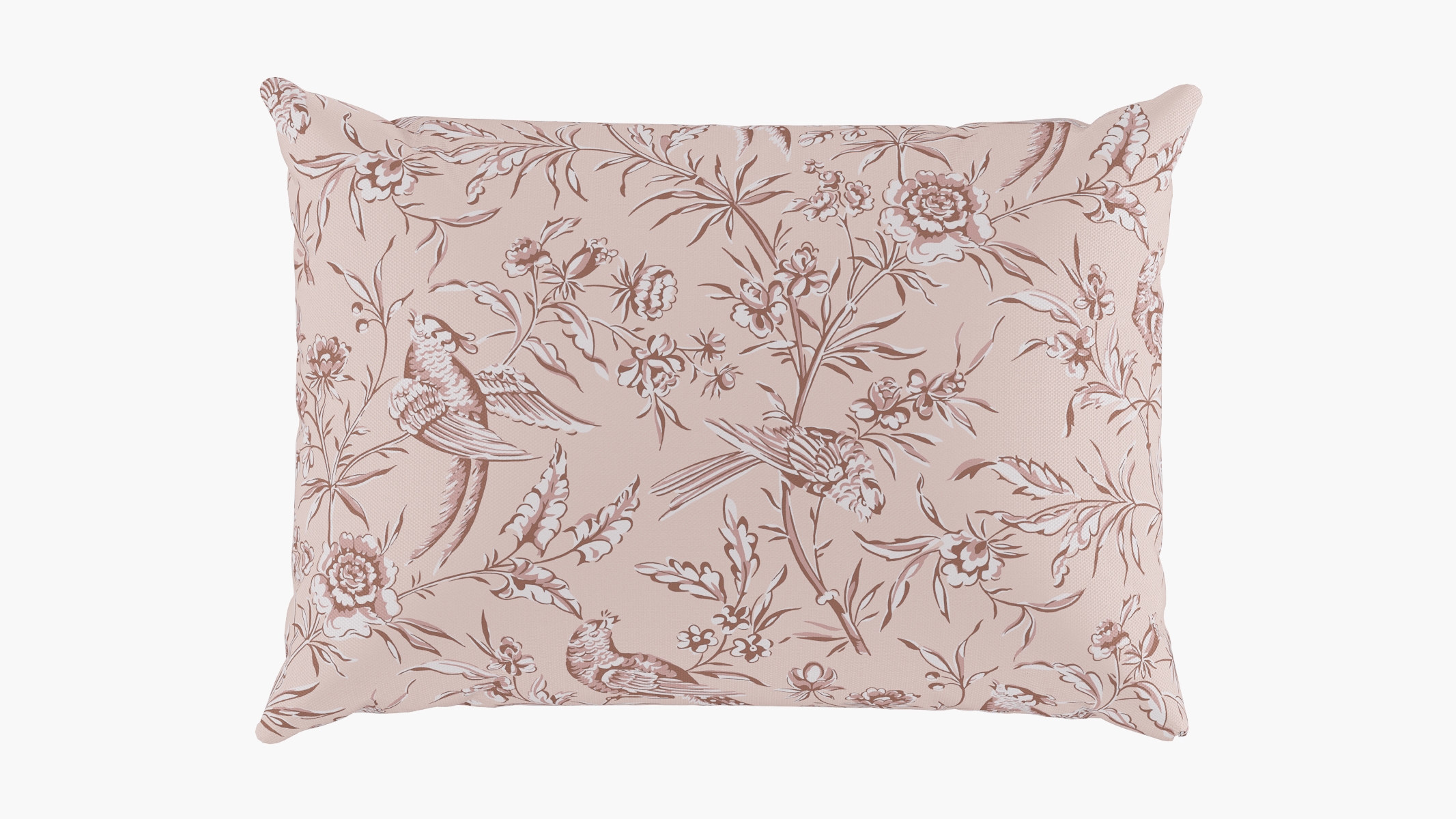 Outdoor 14" x 20" Lumbar Pillow, Blush Aviary, 14" x 20" - Image 0
