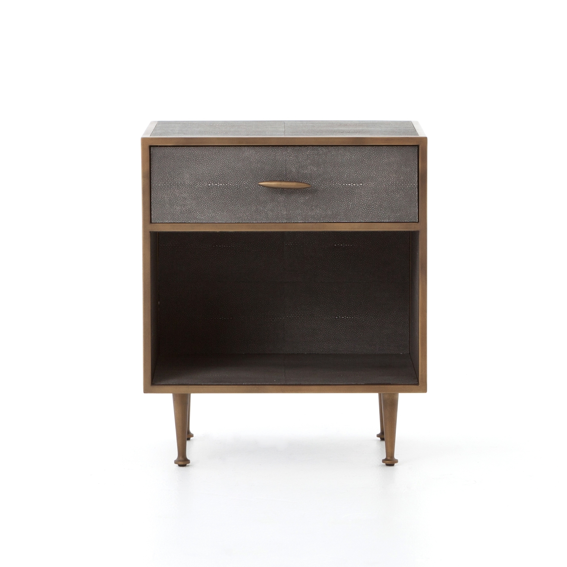 Shagreen Bedside Table-Grey Shagreen - Image 3