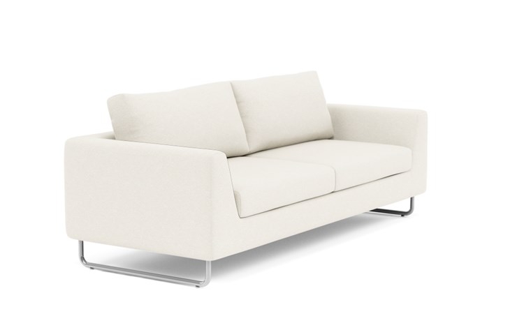 Asher Sofa with White Cirrus Fabric and Matte Indigo legs - Image 1