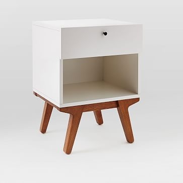 Modern Nightstand, White Lacquer - Image 2