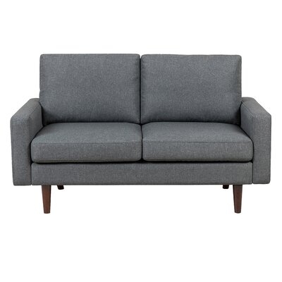 Gray 100% Polyester Bremond 58" Square Arm Loveseat - Image 0