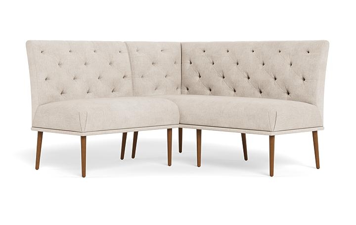 Dorian Upholstered Petite Right Banquette with Tufting Option - Image 1