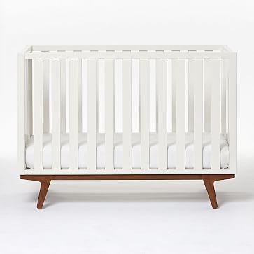Modern Convertible Crib, White/Pecan, WE Kids - Image 2