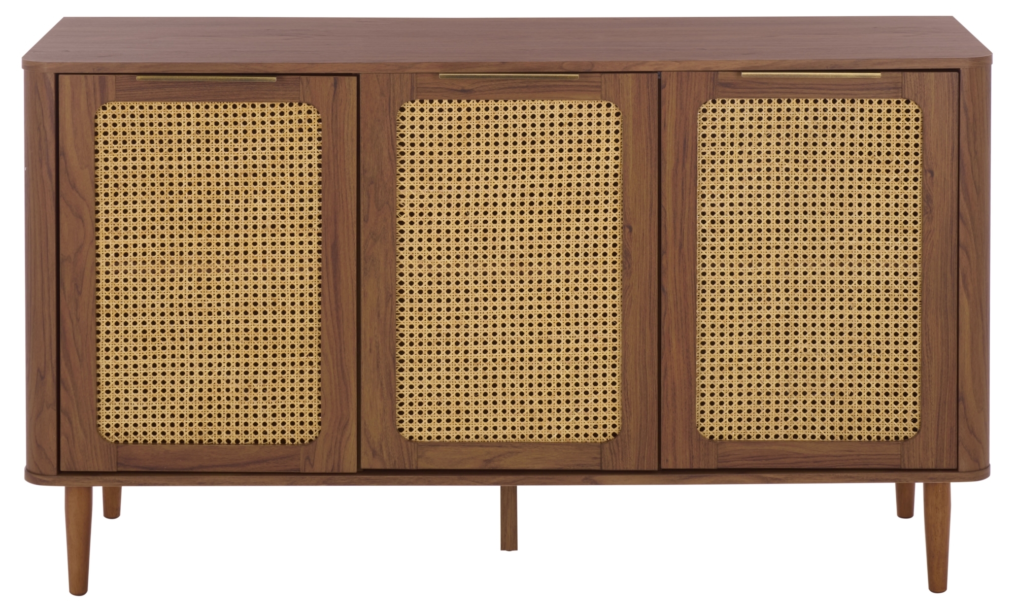 Brey 3 Drawer Sideboard/Media Stand - Walnut / Brass - Image 0