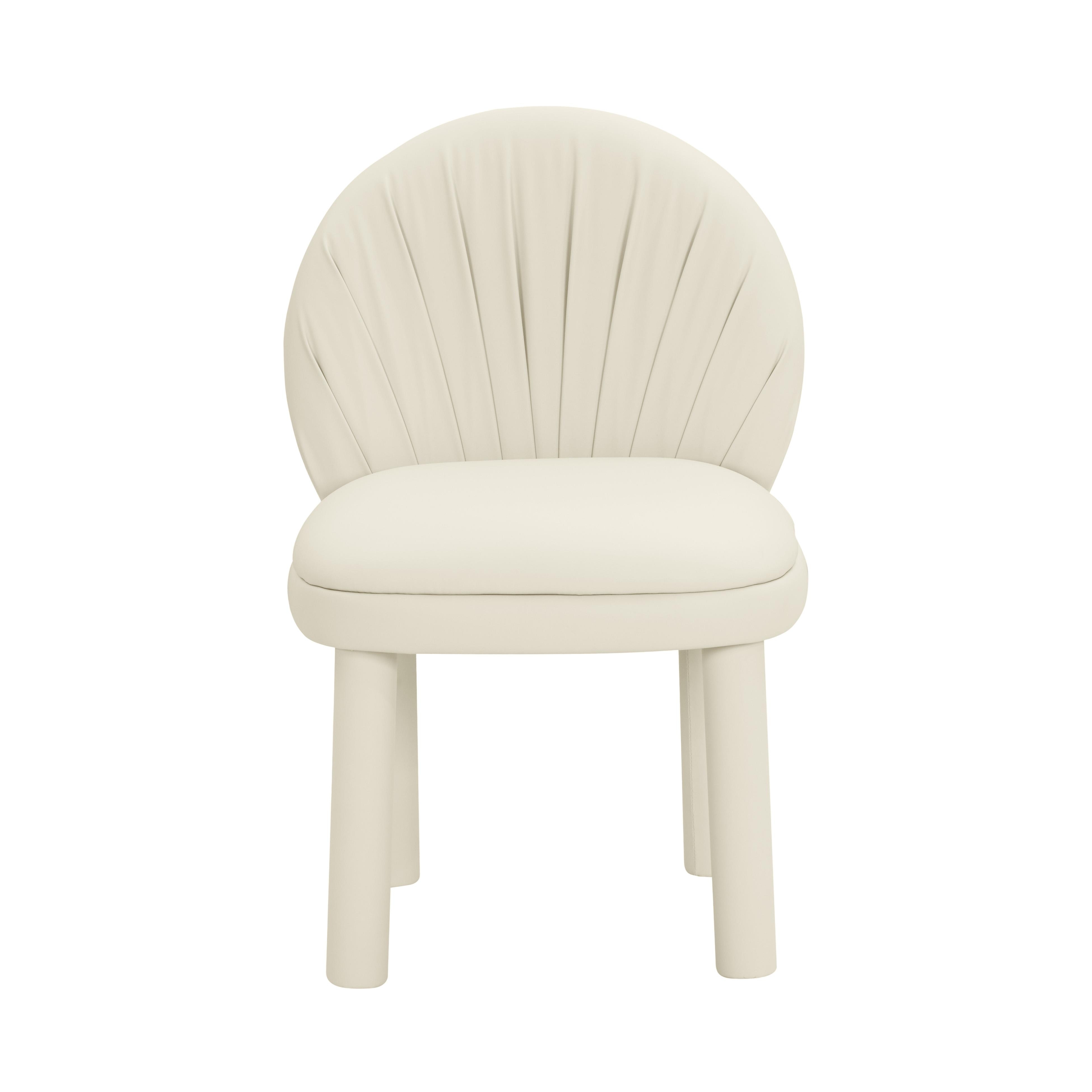 Aliyah Cream Vegan Leather Dining Chair - Image 1