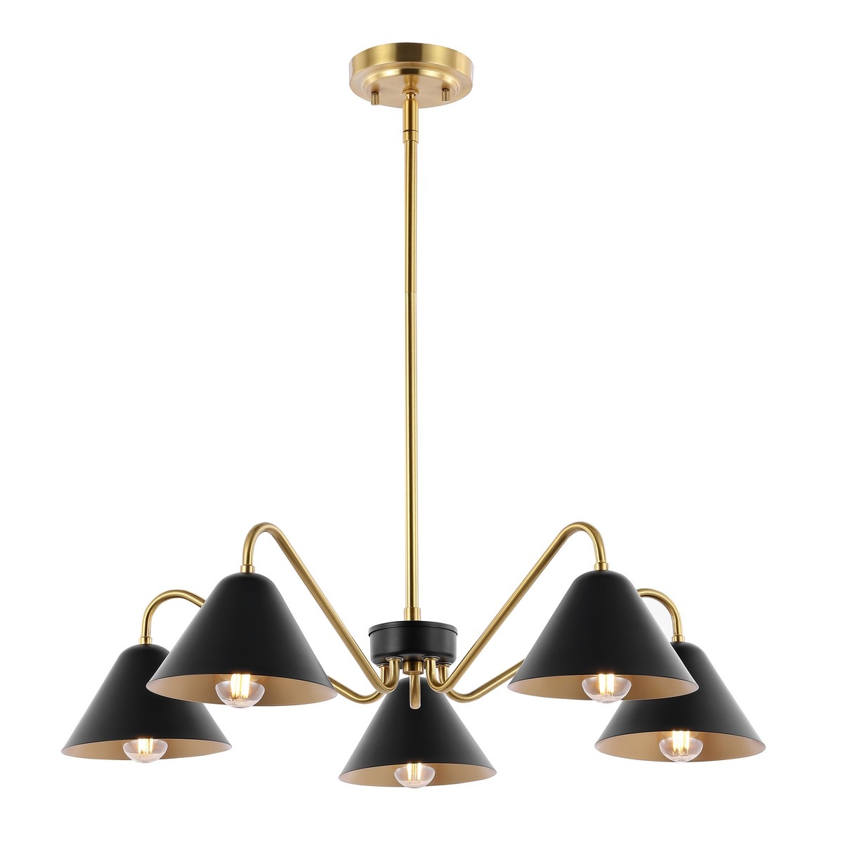 Meissa 5Lt 27" Chandelier - Black / Brass - Safavieh - Image 0