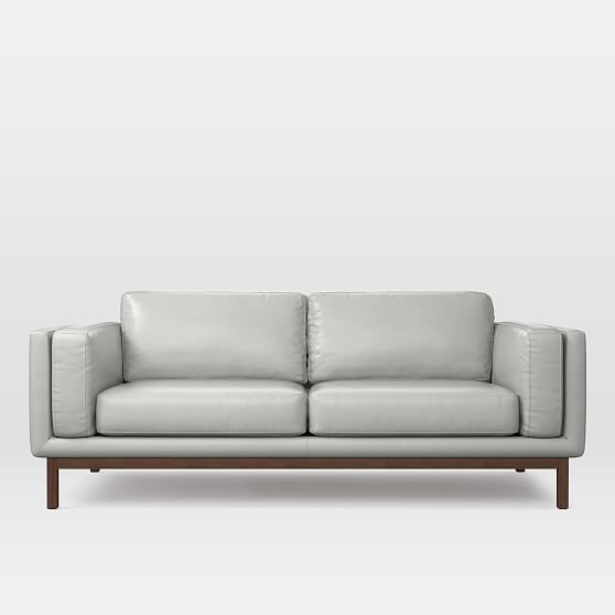 Dekalb 85" Sofa, Parc Leather, Cement - Image 0