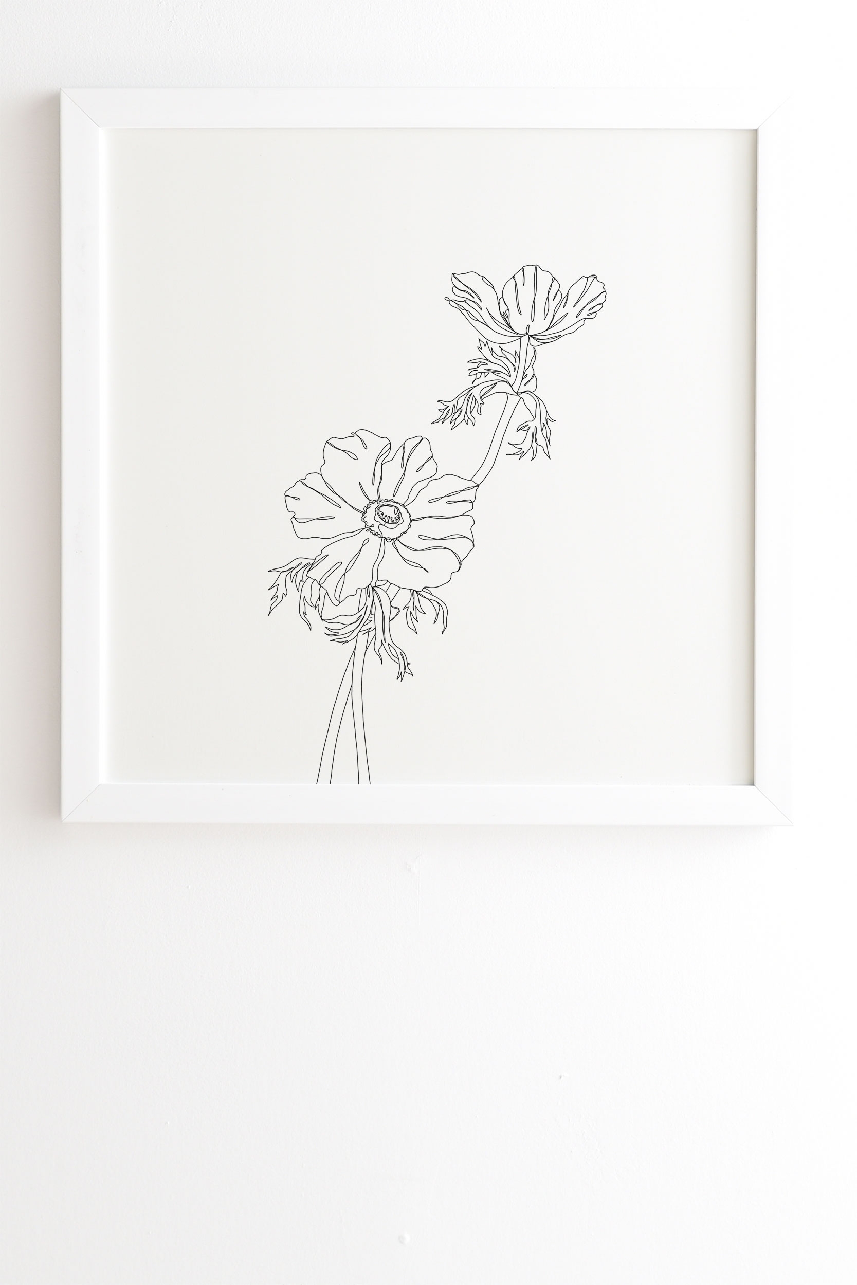 Botanical Illustration Joan by The Colour Study - Framed Wall Art Basic White 30" x 30" - Image 1
