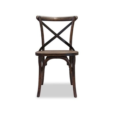 Brucker Solid Wood Cross Back Side Chair in Brown - Image 0