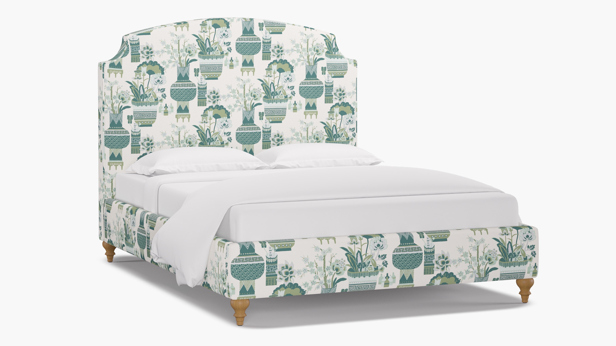 Cove Bed, Pistachio Kan-Shie, Natural Traditional Turned Leg, Twin - Image 1