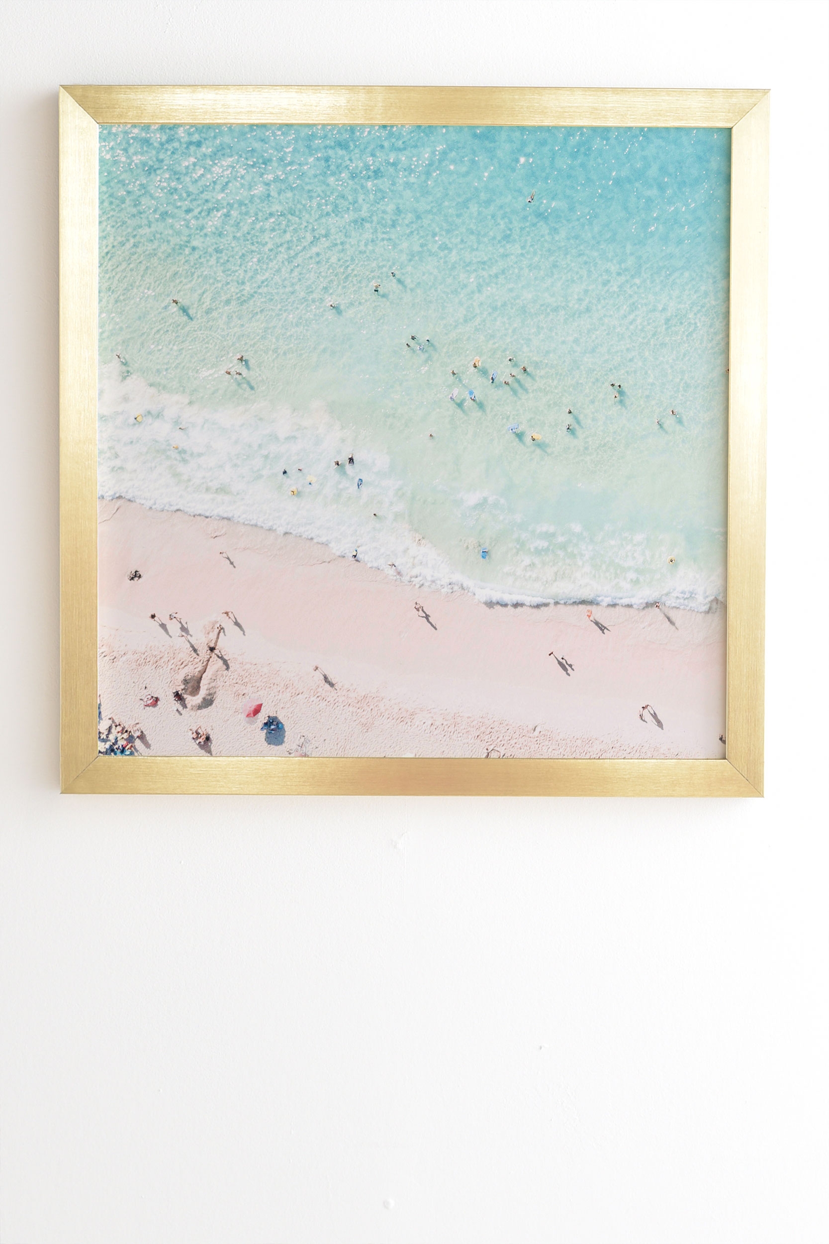 Beach Sunday by Gale Switzer - Framed Wall Art Basic Gold 19" x 22.4" - Image 1
