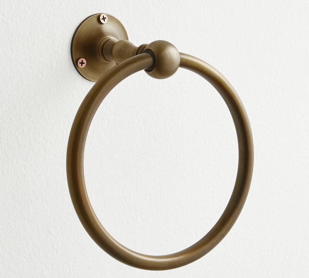 Sussex Towel Ring, Tumbled Brass - Image 0