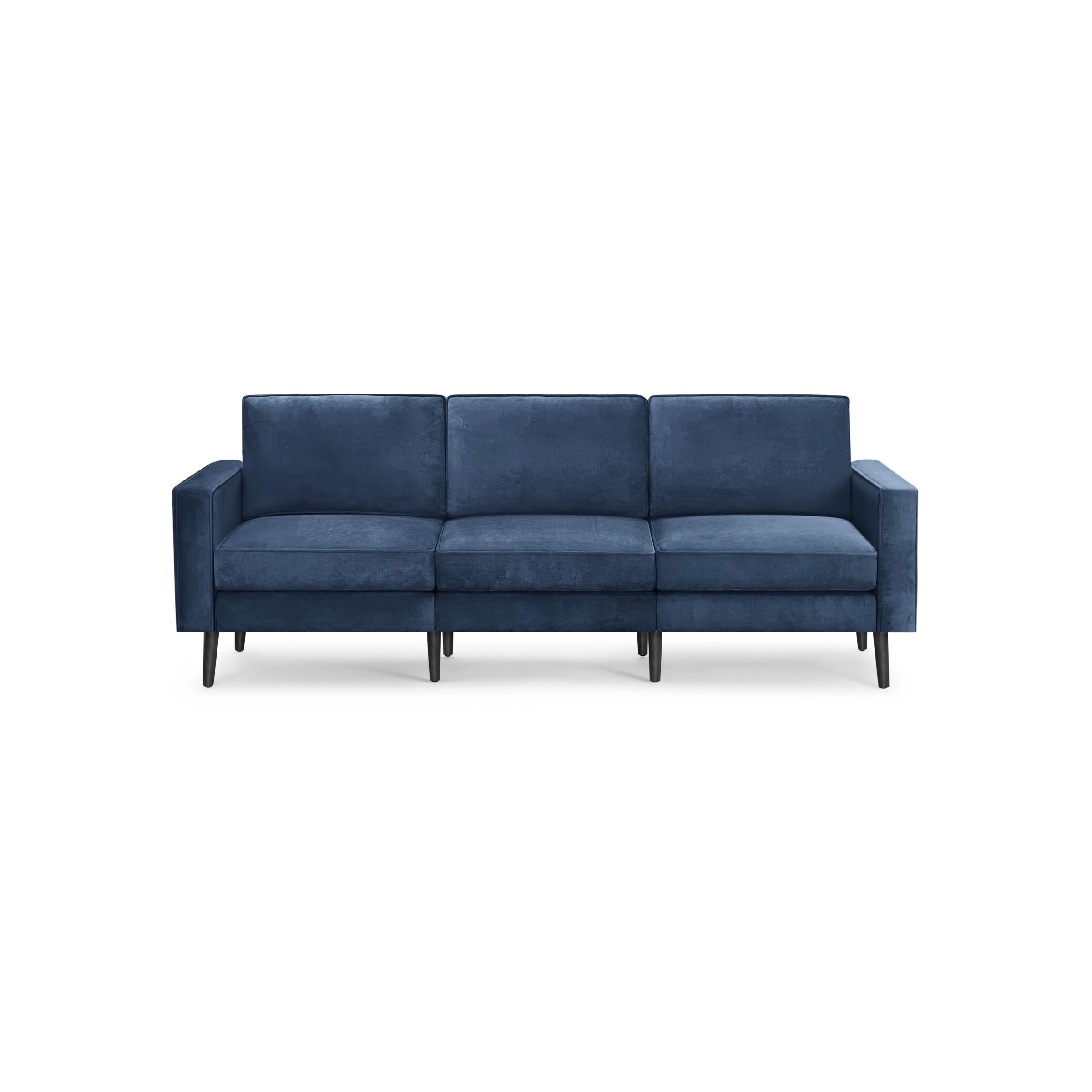 Burrow Nomad Velvet Sofa, Leg Finish: EbonyLegs - Image 0