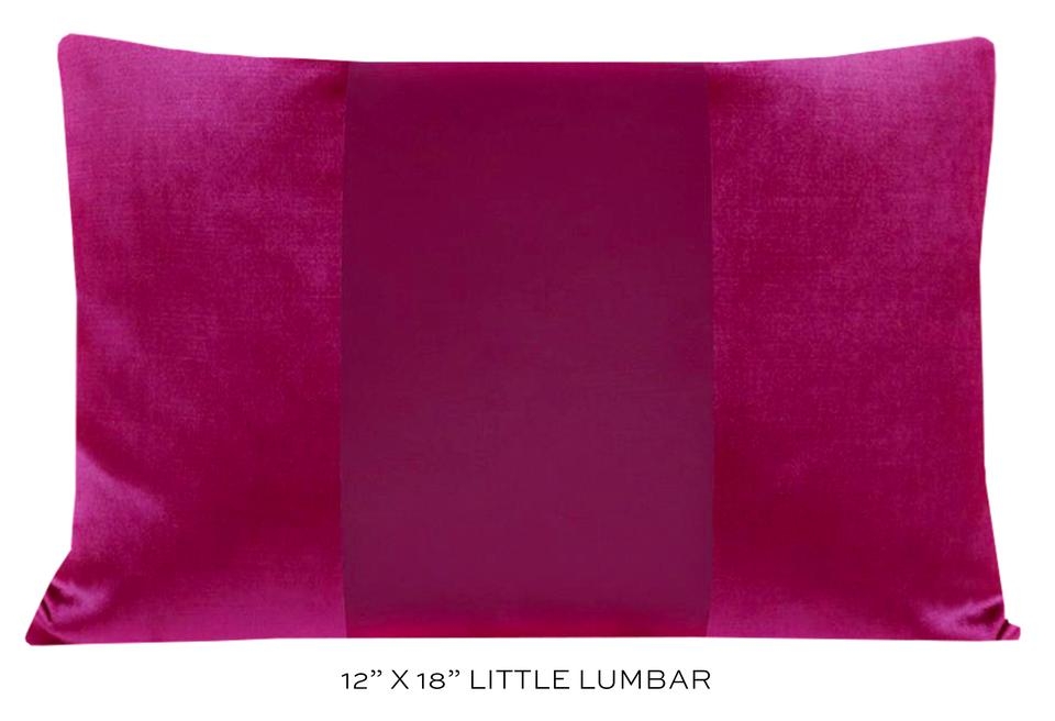 Faux Silk Velvet Throw Pillow Cover, Magenta, 12" x 18" - Image 0