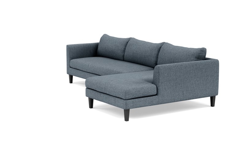 Owens Right Sectional with Blue Rain Fabric, extended chaise, and Painted Black legs - Image 4