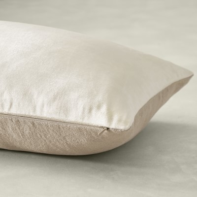 Solid Velvet Pillow Cover, 22" x 22", Taupe - Image 2