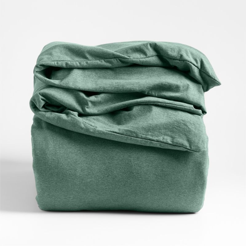 Comfy Tee Organic Cotton Jersey Green Twin XL Duvet Cover - Image 2