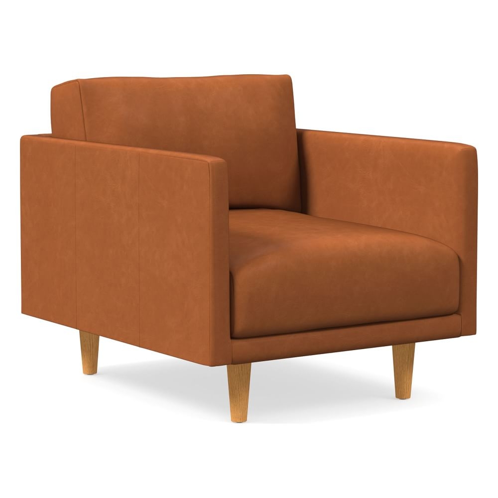 Rylan Chair, Down Blend, Vegan Leather, Saddle, Almond - Image 0