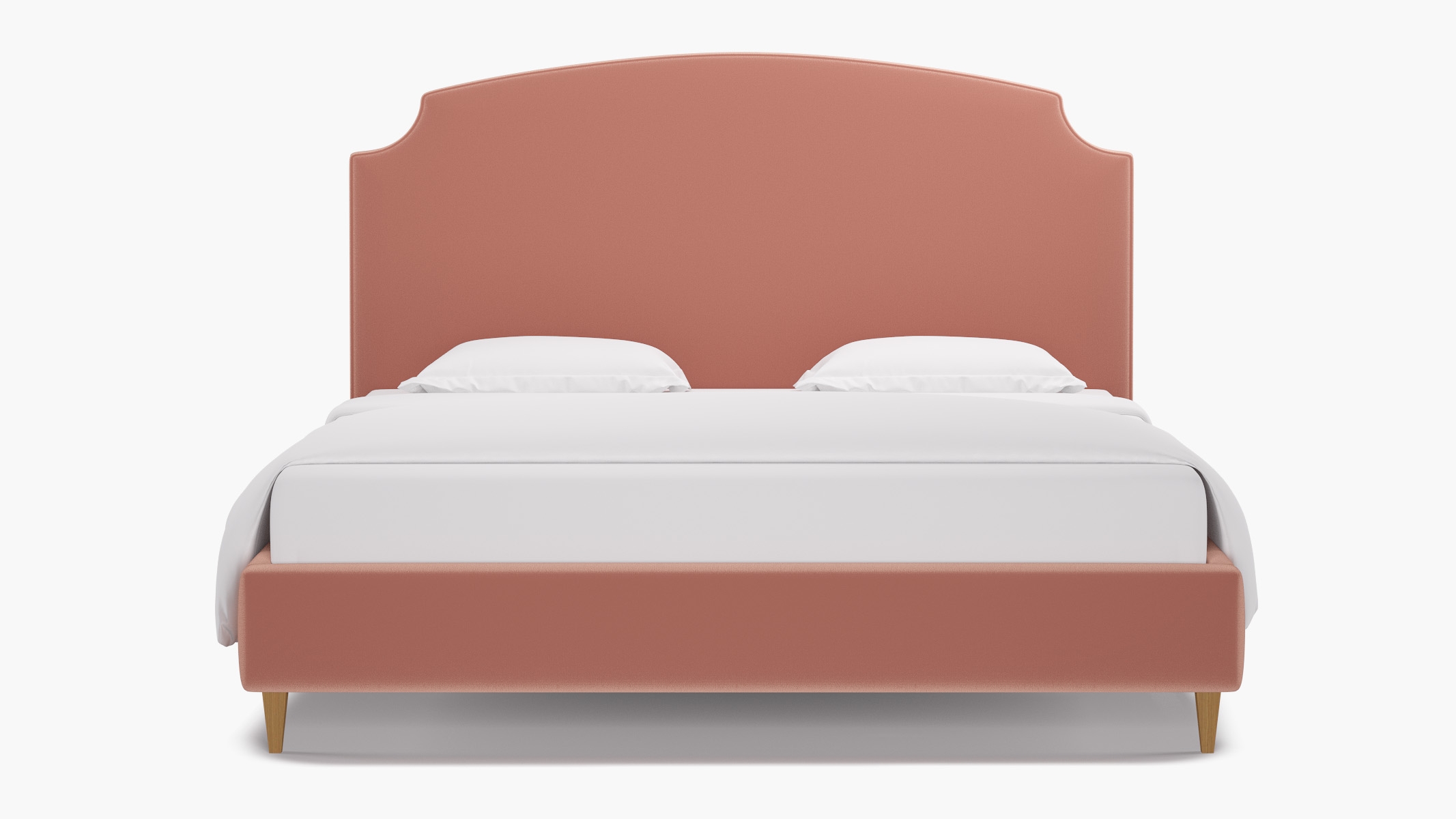 Cove Bed, Bloom Performance Plush Velvet, Natural Square Tapered Leg, King - Image 0