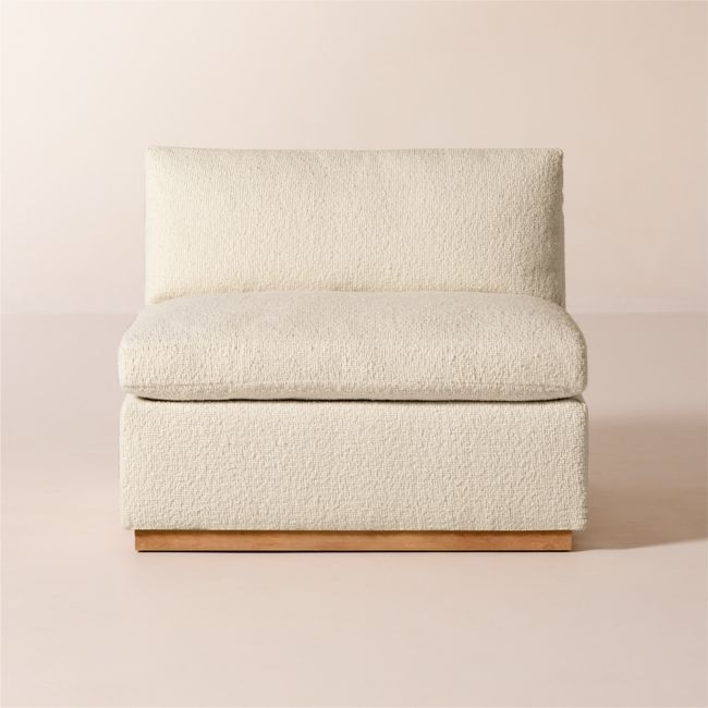 Stormo Ivory Boucle Armless Chair - Image 0