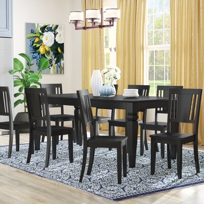 Locksley 9 Piece Butterfly Leaf Solid Wood Rubberwood Dining Set - Image 0
