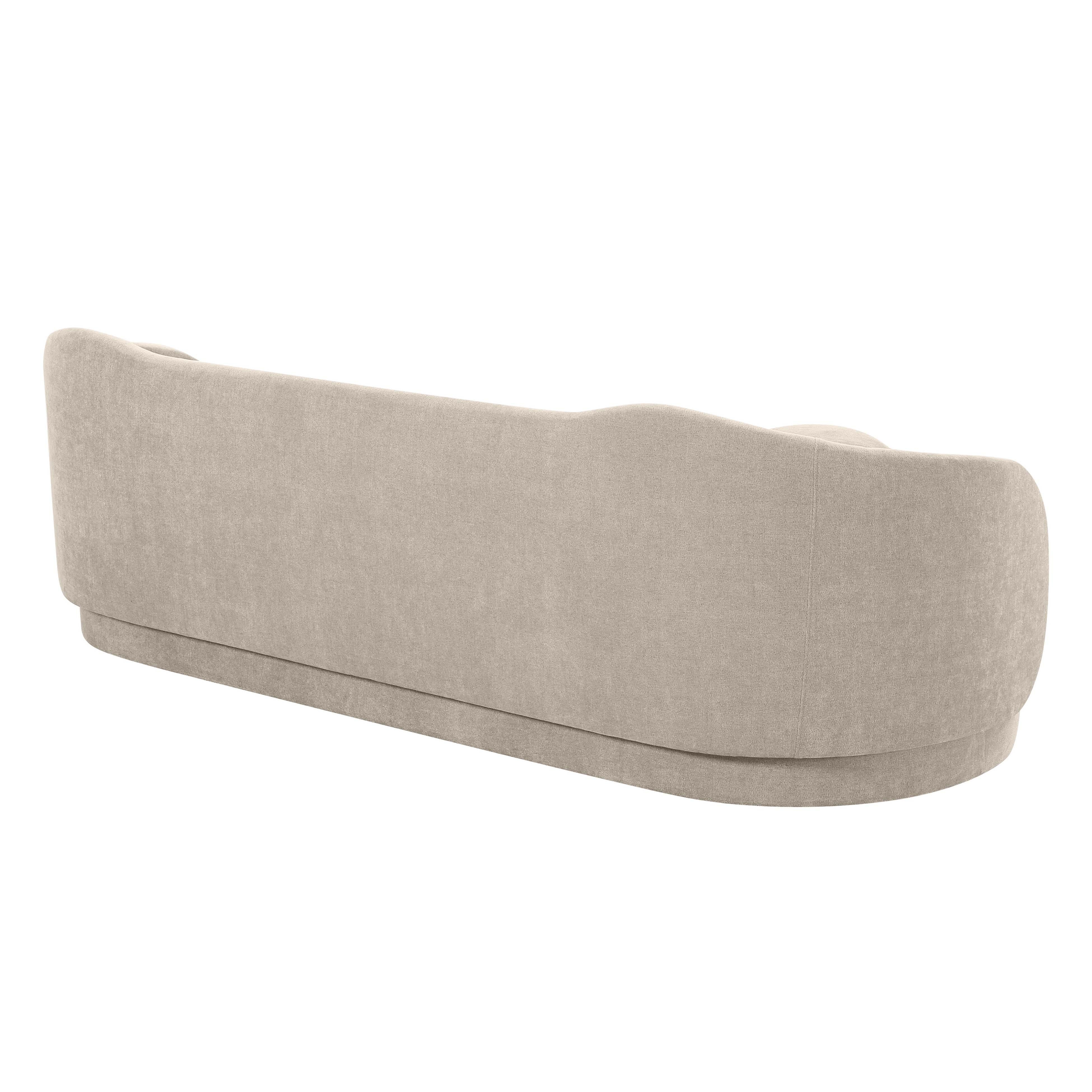 Circe Taupe Textured Velvet Sofa - Image 4