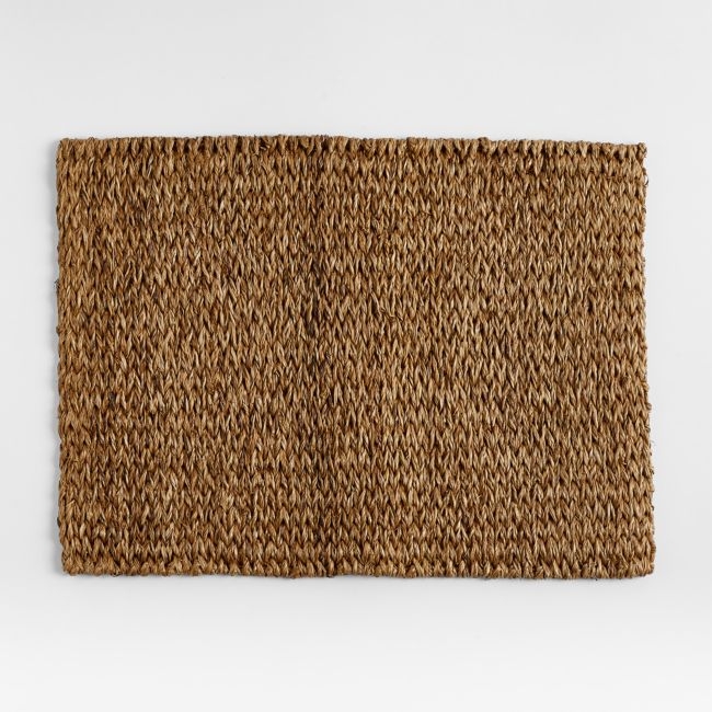 Lanai Rectangular Dark Natural Woven Placemat - Image 0