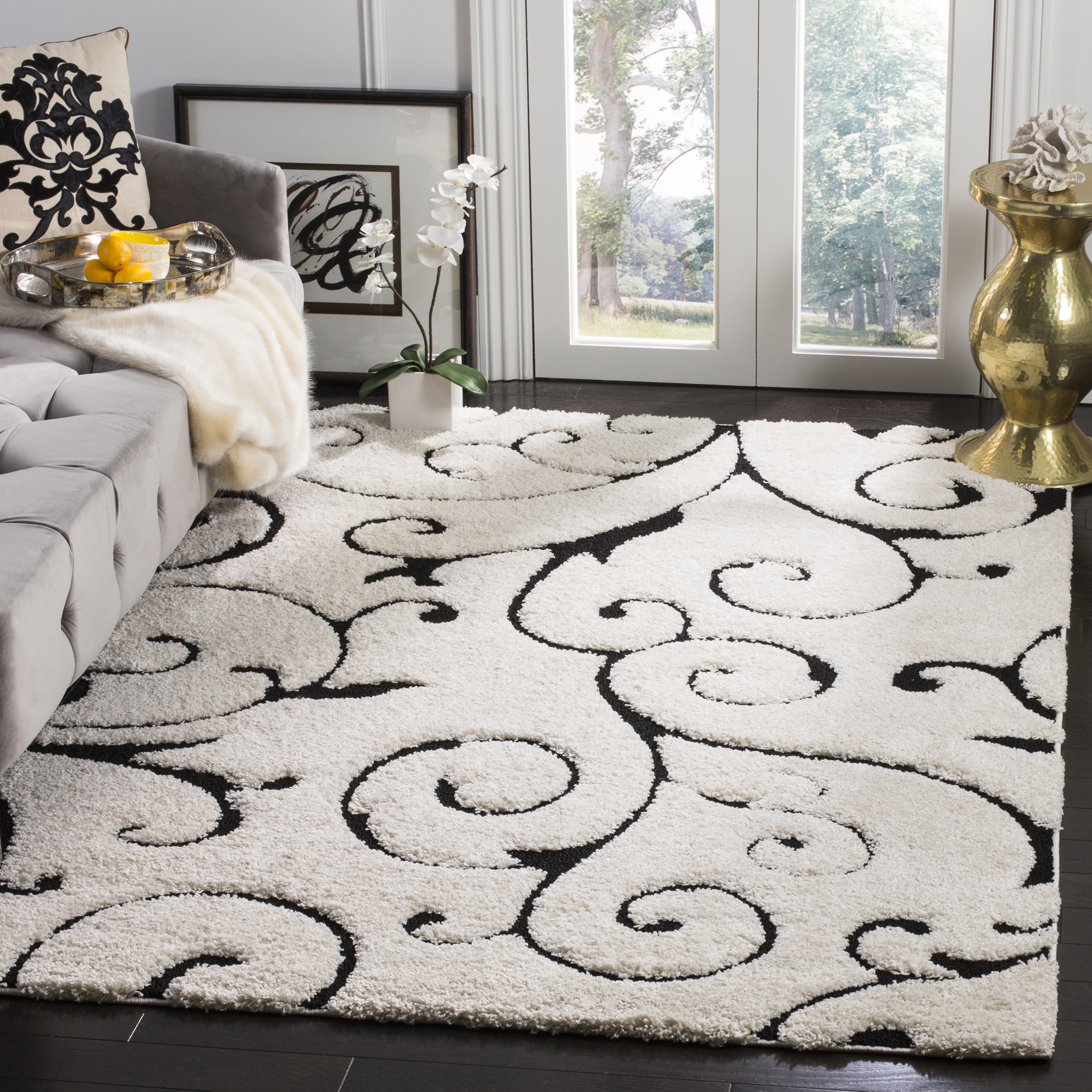 Arlo Home Woven Area Rug, SG455-1290, Ivory/Black,  3' 3" X 5' 3" - Image 1