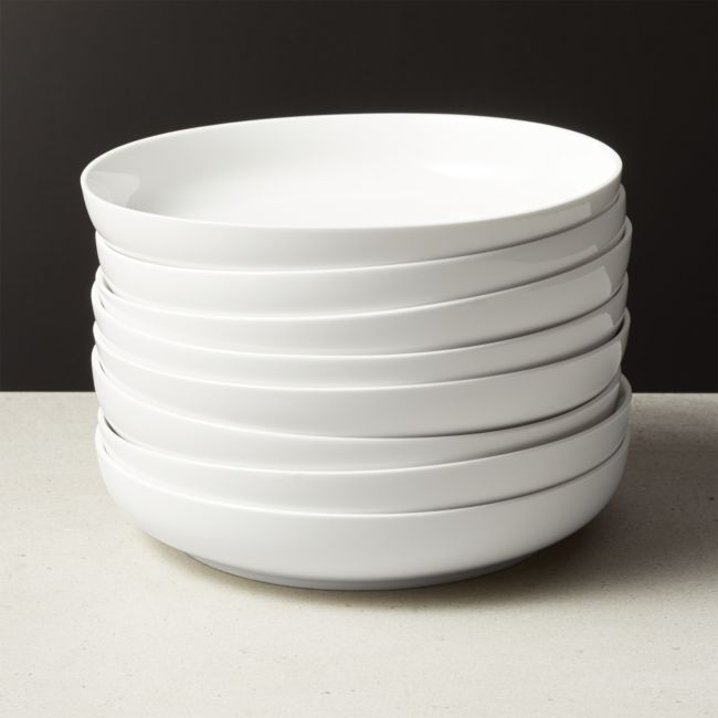 Contact White Pasta Bowls Set of 8 - Image 0